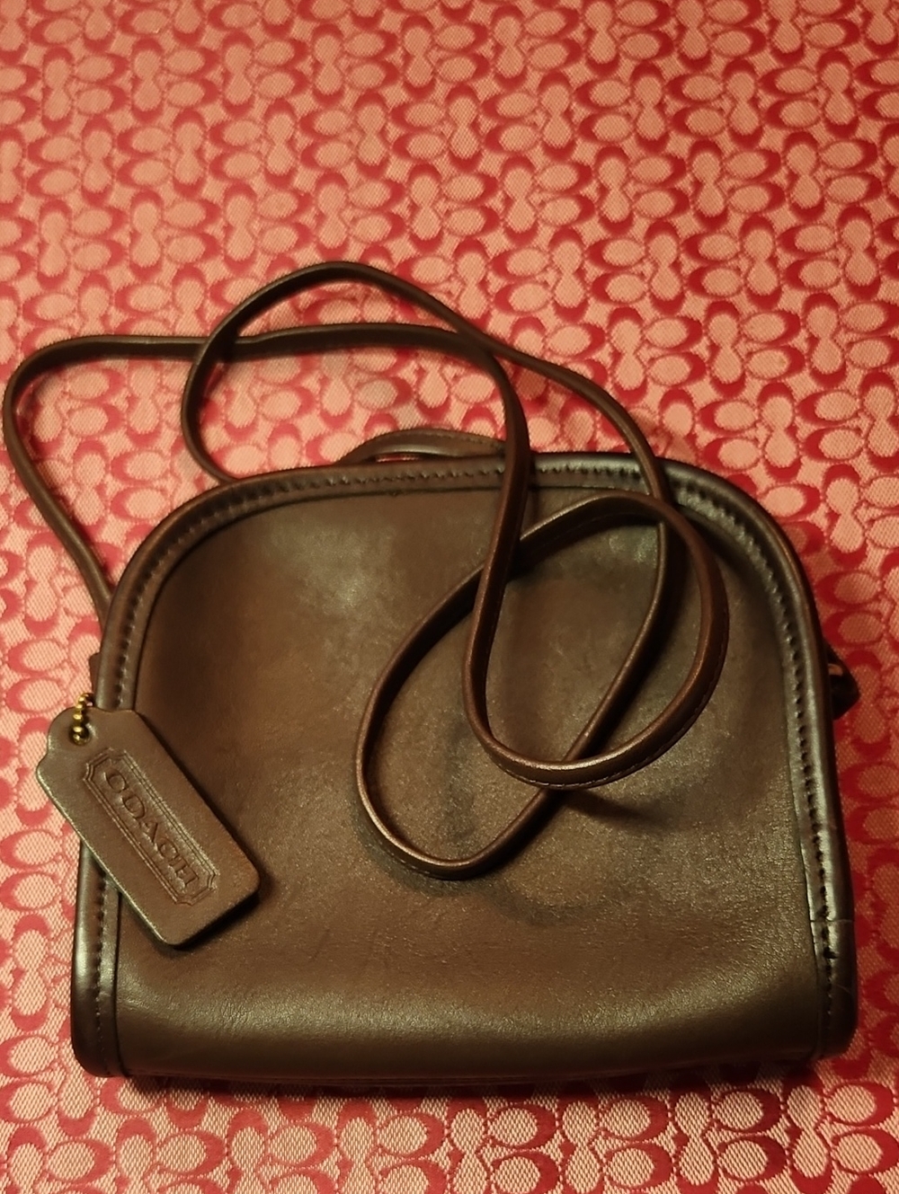 Coach Abbie Vintage Brown Leather Crossbody Bag.Style 9017
